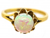 Edwardian 18ct Gold & Opal Cabochon Ring