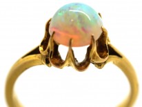Edwardian 18ct Gold & Opal Cabochon Ring