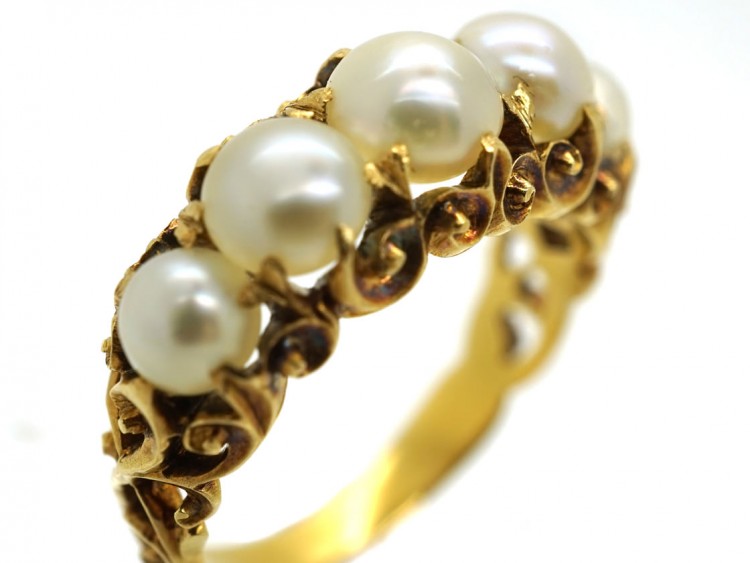William IV 18ct Gold & Natural Bouton Pearl Ring