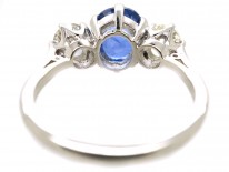 18ct White Gold, Sapphire & Diamond Three Stone Ring