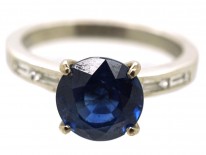18ct White Gold Two Carat Sapphire & Diamond Ring
