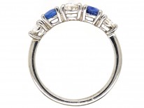 18ct White Gold, Sapphire & Diamond Five Stone Ring