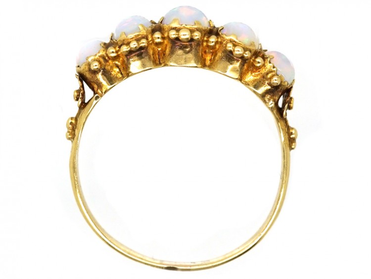 Regency 15ct Gold & Opal Five Stone Ring