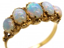 Regency 15ct Gold & Opal Five Stone Ring