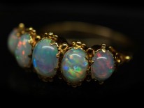 Regency 15ct Gold & Opal Five Stone Ring