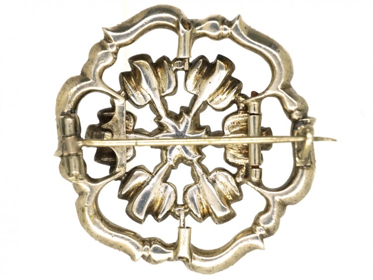 Georgian Silver & Paste Flower Brooch