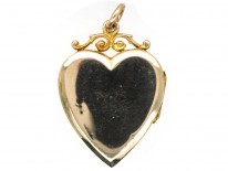 Edwardian 9ct Back & Front & Split Pearls Heart Locket with Lily of the Valley Motif