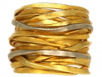 Wide 18ct Gold Coiled Spagetti Ring