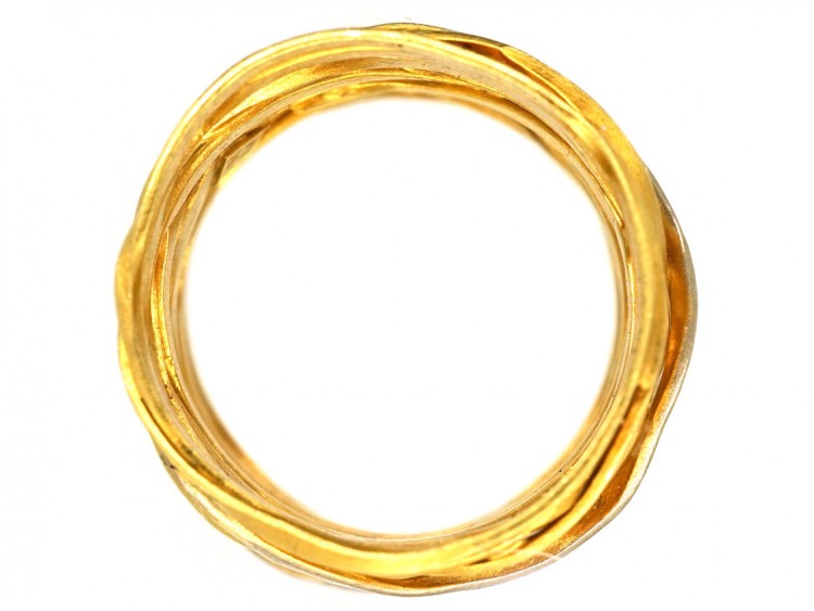 Wide 18ct Gold Coiled Spagetti Ring