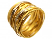 Wide 18ct Gold Coiled Spagetti Ring