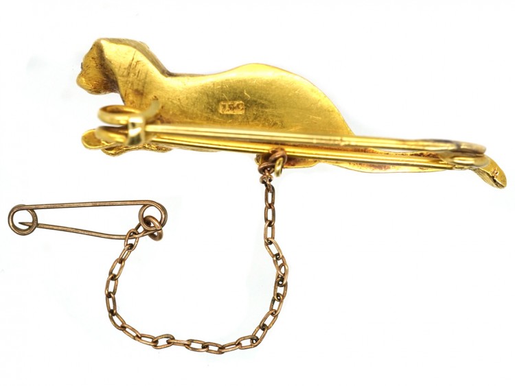 Edwardian 15ct Gold Brooch of an Otter