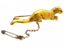 Edwardian 15ct Gold Brooch of an Otter