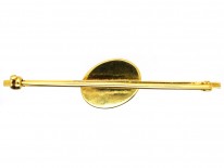 Edwardian 9ct Gold Reverse Intaglio Rock Crystal Brooch of a Trout on a Line