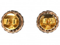 Edwardian Large 18ct Gold Pearl & Diamond Cluster Earrings