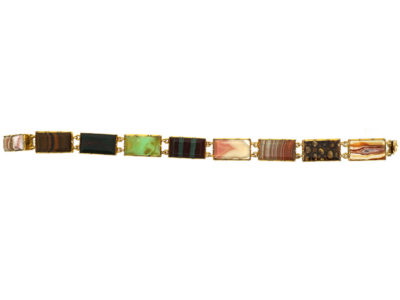 Georgian 15ct Gold & Sample Agate Bracelet