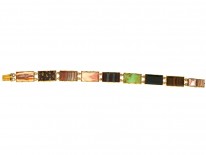 Georgian 15ct Gold & Sample Agate Bracelet