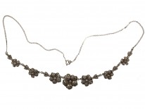 Silver & Marcasite Flowers Necklace