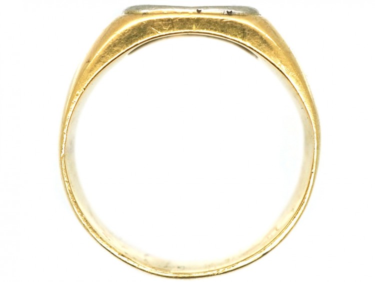 French Platinum & 18ct Gold Signet Ring