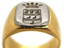 French Platinum & 18ct Gold Signet Ring