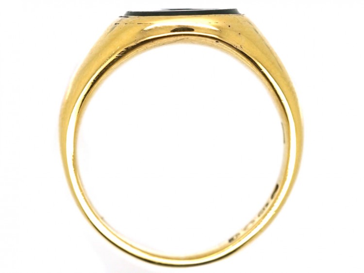 Late Victorian 18ct Gold & Bloodstone Signet Ring With a Cockerel Intaglio