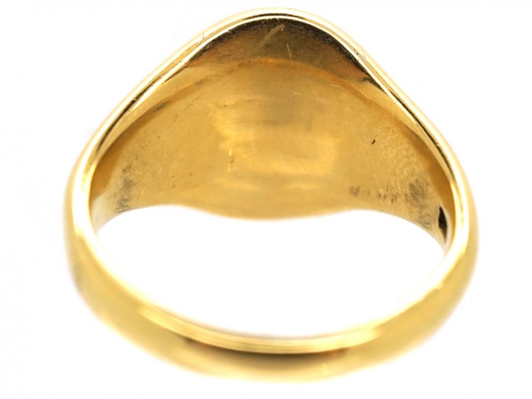 Late Victorian 18ct Gold & Bloodstone Signet Ring With a Cockerel Intaglio