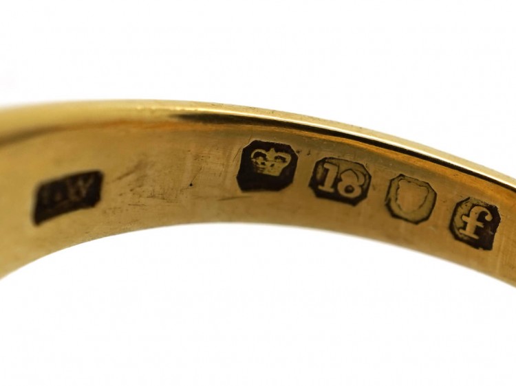 Late Victorian 18ct Gold & Bloodstone Signet Ring With a Cockerel Intaglio