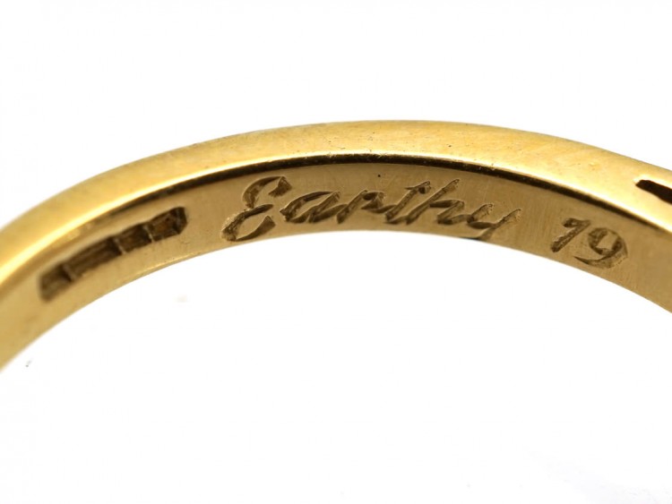 18ct Gold, Diamond & Ruby Three Stone Ring