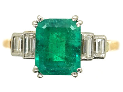 Art Deco Emerald & Diamond Ring