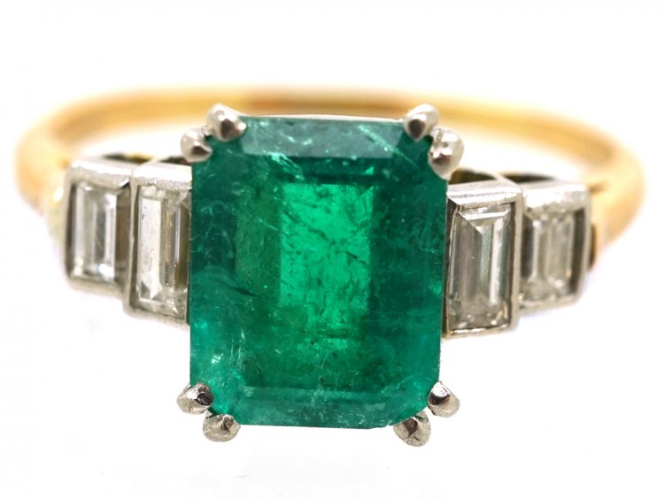 Art Deco Emerald & Diamond Ring