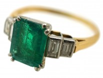 Art Deco Emerald & Diamond Ring
