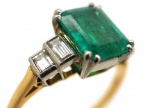 Art Deco Emerald & Diamond Ring