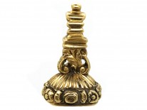 Georgian Tiny 15ct Gold Seal with Amethyst Base with Monogram