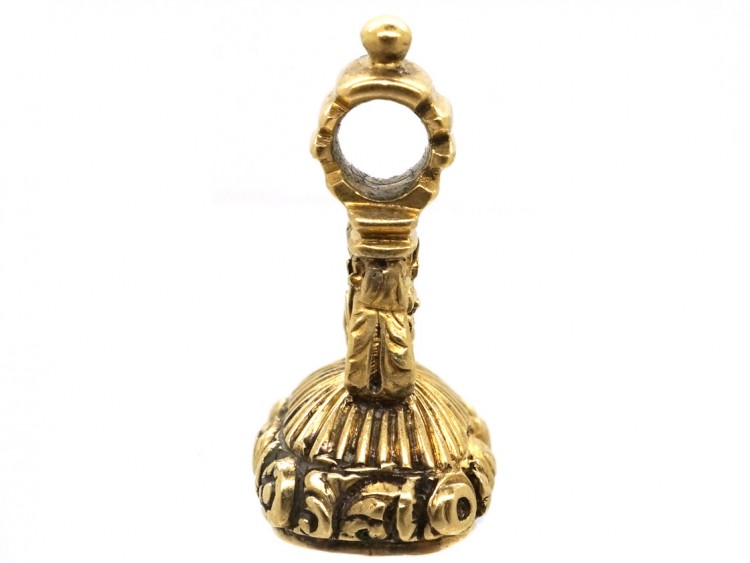Georgian Tiny 15ct Gold Seal with Amethyst Base with Monogram