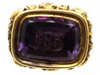 Georgian Tiny 15ct Gold Seal with Amethyst Base with Monogram