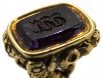 Georgian Tiny 15ct Gold Seal with Amethyst Base with Monogram