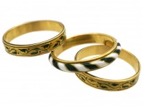 Victorian Triple Set of 18ct Gold & Enamel Rings