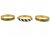 Victorian Triple Set of 18ct Gold & Enamel Rings