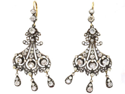 Large Triple Drop Diamond Earrings