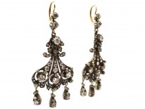 Large Triple Drop Diamond Earrings
