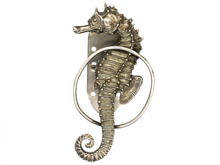 Art Deco Silver Seahorse Clip
