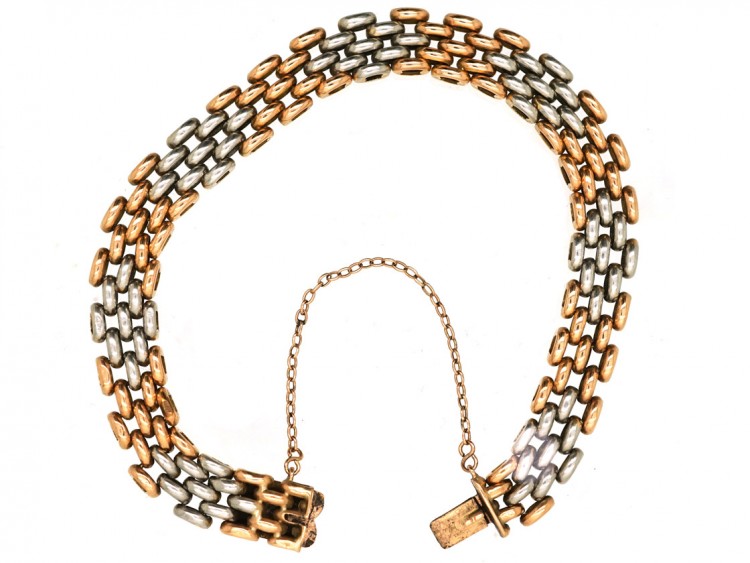 Edwardian 15ct Gold & Platinum Gate Bracelet