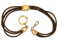 Victorian Hair & Gold Albert Chain with Heart Motif
