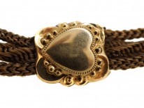 Victorian Hair & Gold Albert Chain with Heart Motif