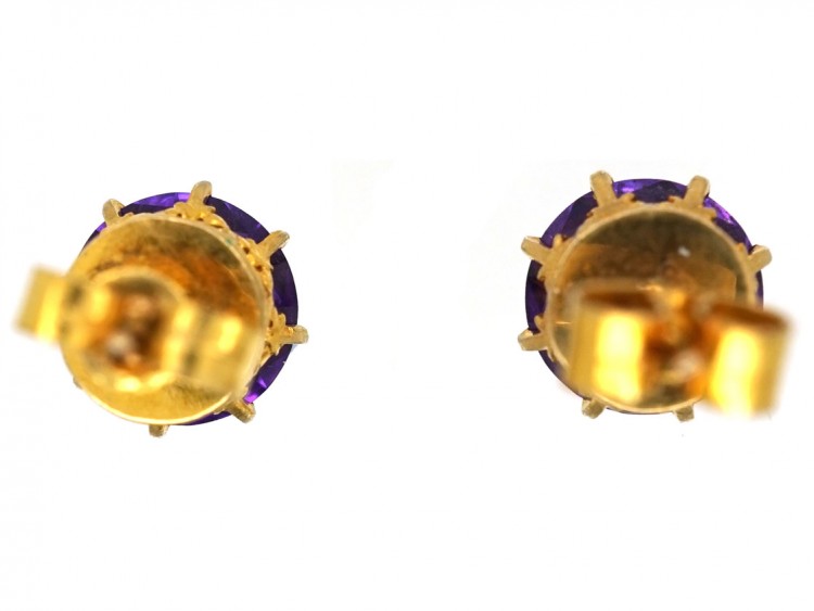 Amethyst & Gold Earrings