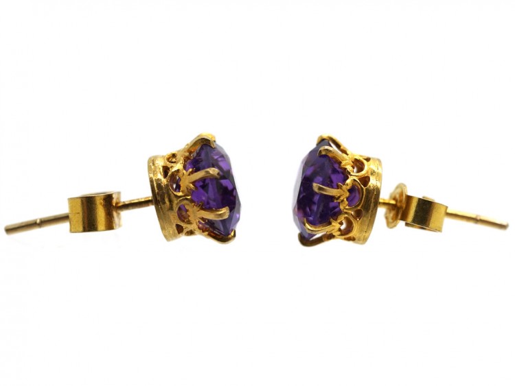 Amethyst & Gold Earrings