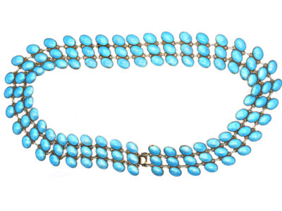 Norwegian Silver & Blue Enamel Necklace by Jan Baalerud
