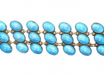 Norwegian Silver & Blue Enamel Necklace by Jan Baalerud