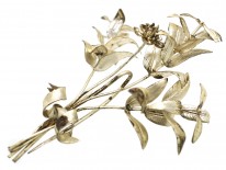 Victorian Silver Lilies Brooch