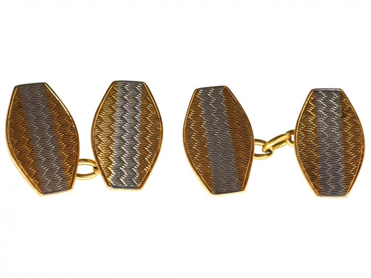 Art Deco 18ct Gold & Platinum Cufflinks