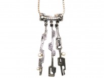 1960s Silver & Pearl Pendant on Silver Chain